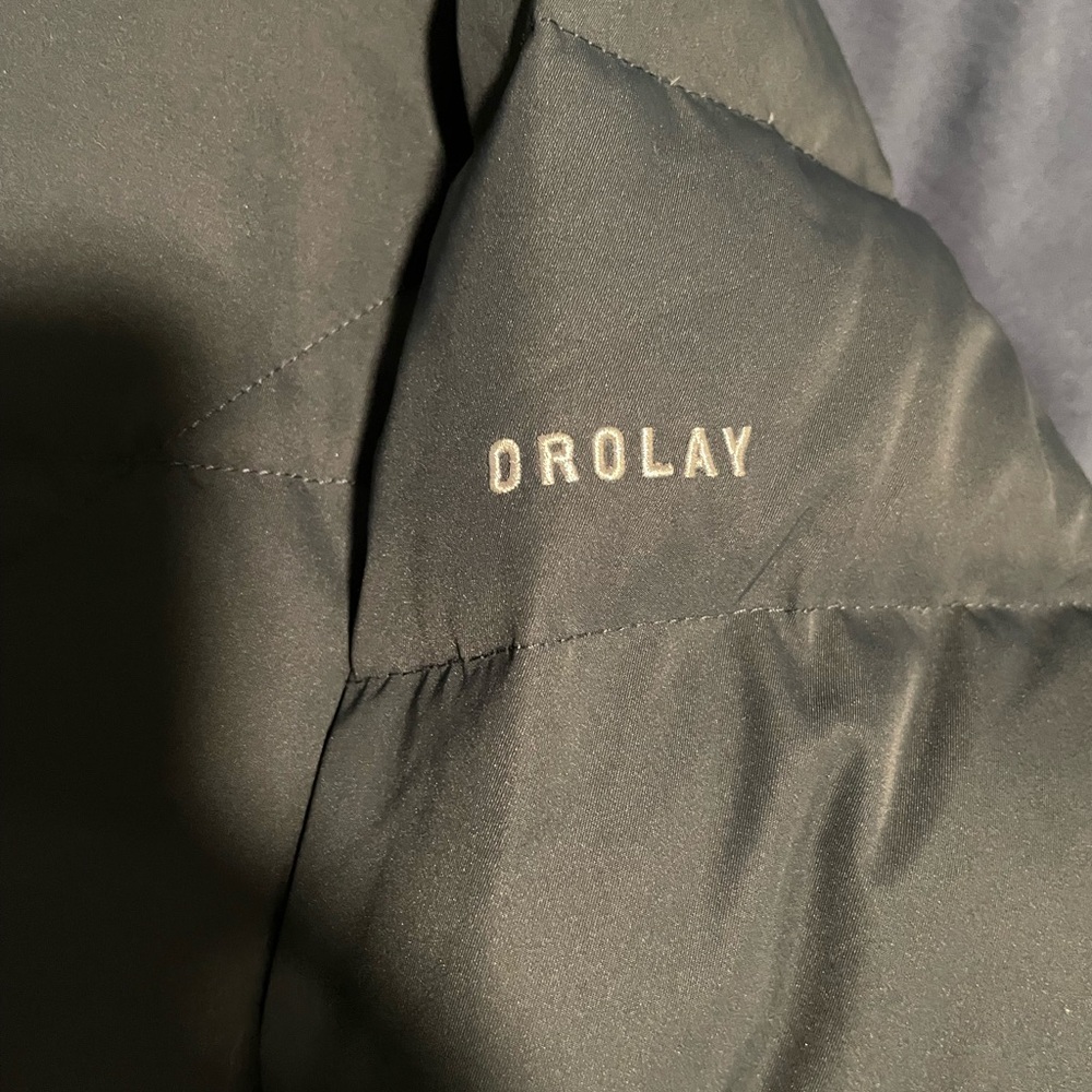 Women's Hooded Puffer Coat - Navy Blue - Picture 4 of 6